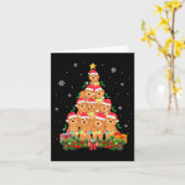 Carte Père Noël Goldendoodle Chien Arbre de Noël Animaux (Fleur jaune)