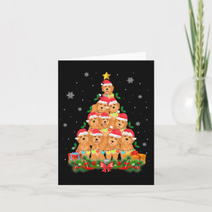 Carte Père Noël Goldendoodle Chien Arbre de Noël Animaux
