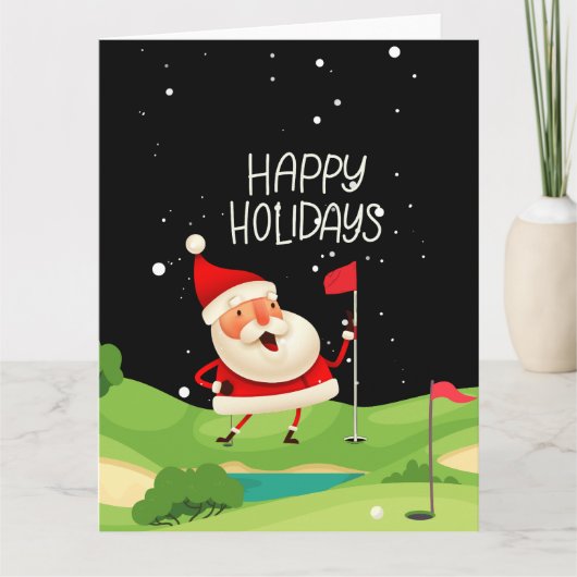 Carte Père Noël golf Joyeuses Fêtes Noël Golf  (Devant)