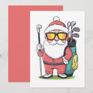 Carte Père Noël Golfing Christmas Fun