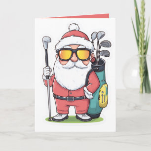 Carte Père Noël Golfing Christmas Fun