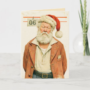 Carte Père Noël grincheux photo d'identité de Noël