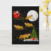 Carte Père Noël Guépard Cerf-volant Drôle de Noël Magiqu (Fleur jaune)
