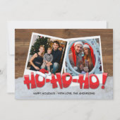 Carte Père Noël Ho Ho Ho Famille Photo Noël (Devant)