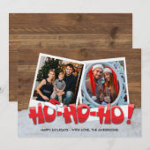 Carte Père Noël Ho Ho Ho Famille Photo Noël (Devant / Derrière)