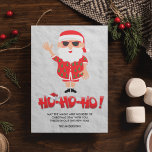 Carte Père Noël Ho Ho Ho Famille Photo Noël<br><div class="desc">Carte de Noël du Père Noël "Ho Ho Ho Ho". Ajoutez votre message,  votre nom de famille et une photo à l'arrière.</div>