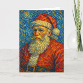 Carte Père Noël inspiré de Van Gogh Nuit étoilée
