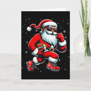Carte Père Noël jouant au football hommes garçons Noël f