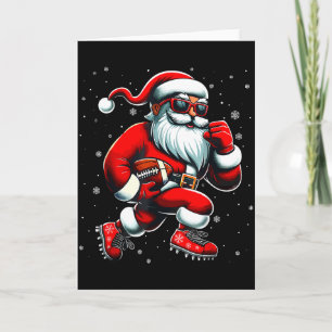 Carte Père Noël jouant au football hommes garçons Noël f