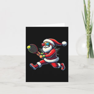 Carte Père Noël jouant au tennis Jeu Raquette de tennis 