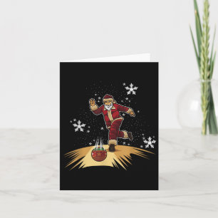 Carte Père Noël joue au bowling - Cadeau de Noël pour vo