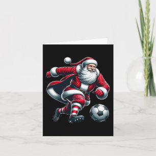 Carte Père Noël Joue Soccer Sport Noël Femmes Hommes Enf