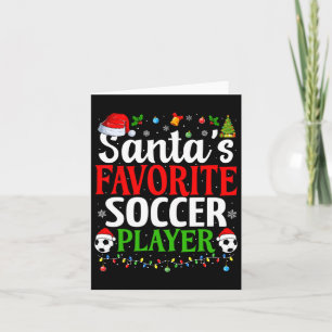 Carte Père Noël Joueur de football favori Xmas Funny Noë