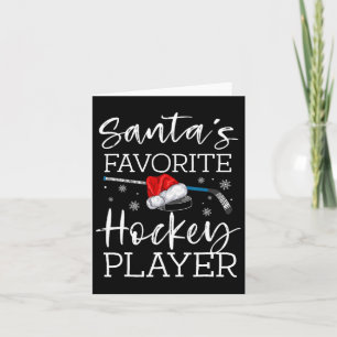 Carte Père Noël Joueur de hockey favori Fun Pajama Chris