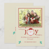 Carte père Noël Joy Photo Holiday (Devant / Derrière)