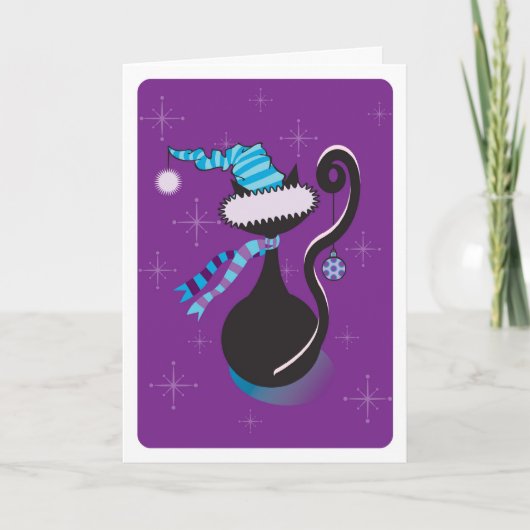 Carte père Noël Kitty Purple (Devant)