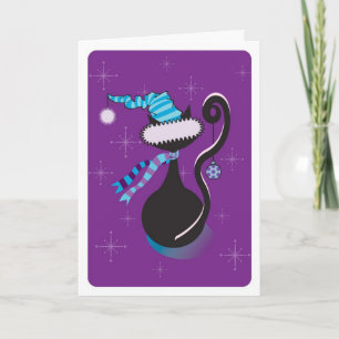 Carte père Noël Kitty Purple
