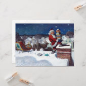 Carte Père Noël Livres à Noël, (Devant/Arrière en situation)