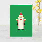 Carte Père Noël Longue Barbe Dessin Animé Amusant Mignon (Fleur jaune)