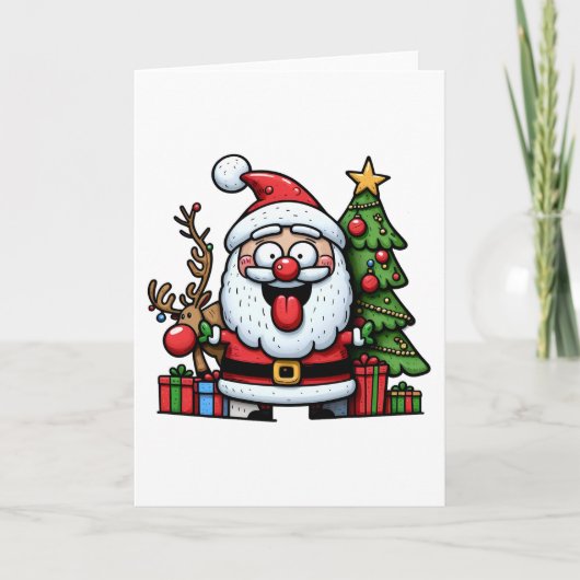 Carte Père Noël loufoque (Devant)