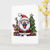 Carte Père Noël loufoque (Fleur jaune)