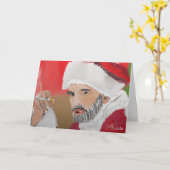 Carte Père Noël malpropre (Fleur jaune)