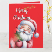 Carte Père Noël mignon drôle & typographie (Fleur jaune)