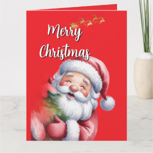 Carte Père Noël mignon drôle & typographie
