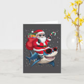 Carte Père Noël Monte Un Requin Noël Garçon Fille Enfant (Fleur jaune)