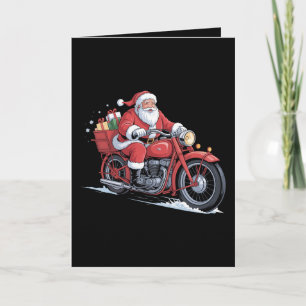 Carte Père Noël Motard Moto Noël Xmas