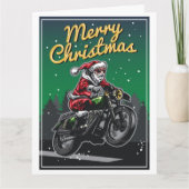Carte Père Noël moto Joyeux Noël | Fêtes (Devant)