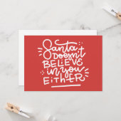 Carte Père Noël ne croit pas en vous non plus (Devant/Arrière en situation)