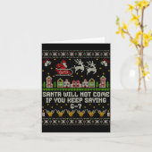 Carte Père Noël ne viendra pas si vous continuez à dire  (Fleur jaune)