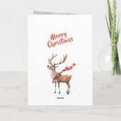 Carte Père Noël New Sleigh Faux Broderie Joyeux Noël (Dos)