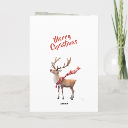 Carte Père Noël New Sleigh Faux Broderie Joyeux Noël (Dos)