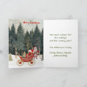 Carte Père Noël New Sleigh Faux Broderie Joyeux Noël (Intérieur)