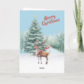 Carte Père Noël New Sleigh Faux Broderie Joyeux Noël (Dos)