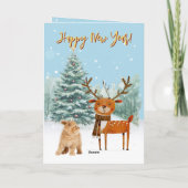 Carte Père Noël New Sleigh Faux Broderie Joyeux Noël (Dos)