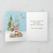 Carte Père Noël New Sleigh Faux Broderie Joyeux Noël (Intérieur)