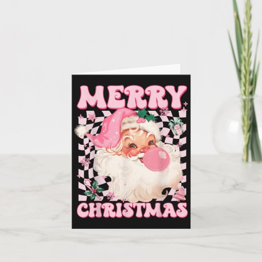 Carte Père Noël Nk Sungles soufflant du chewing-gum Noël (Devant)