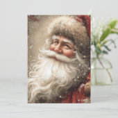 Carte Père Noël Noël Nostalgique Plat (Debout devant)