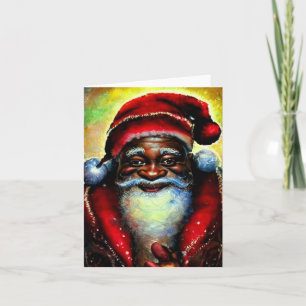 Carte Père Noël noir décoration de Noël