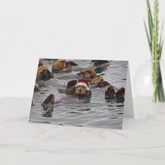 Carte Père Noël Otter blanche (Devant)