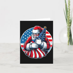 Carte Père Noël patriotique pour hommes femmes drapeau U