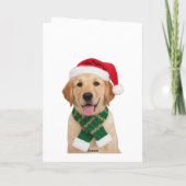 Carte Père Noël Paw Christmas-Cute Golden Retriever Salu (Dos)