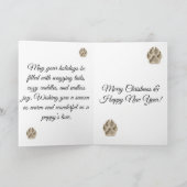 Carte Père Noël Paw Christmas-Cute Golden Retriever Salu (Intérieur)