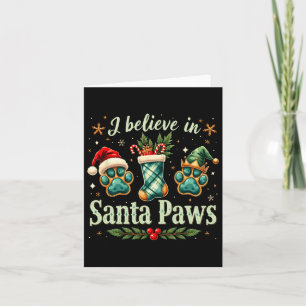 Carte Père Noël Paw Hommes Femme Enfants Fille Christmas
