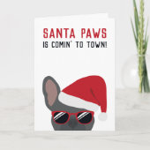 Carte Père Noël Paws Chien à tête blanche (Devant)