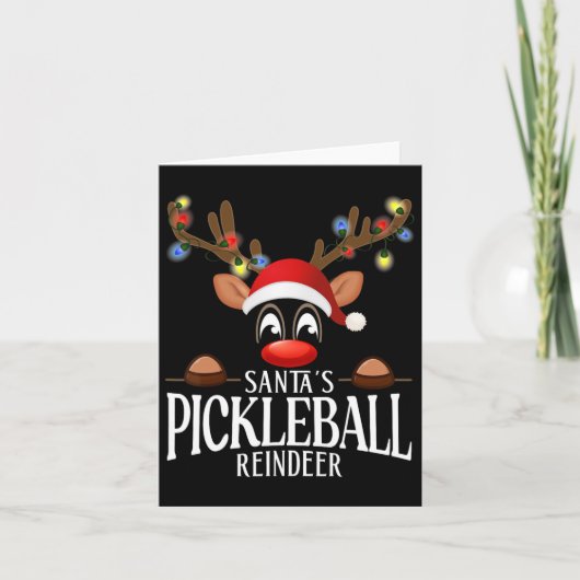 Carte Père Noël Pickleball Reindeer Funny Xmas Matching (Devant)