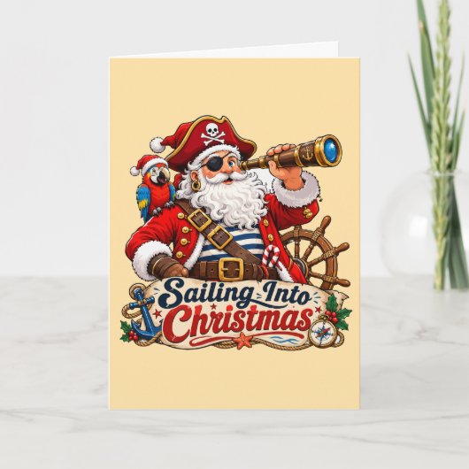 Carte Père Noël Pirate de Noël (Devant)